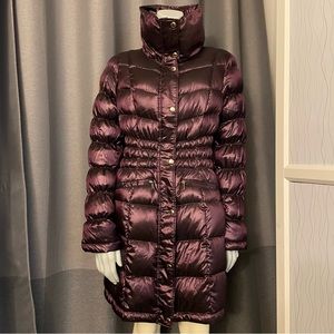 Like new Michael Kors packable down jacket in beautiful eggplant colour.  Size M